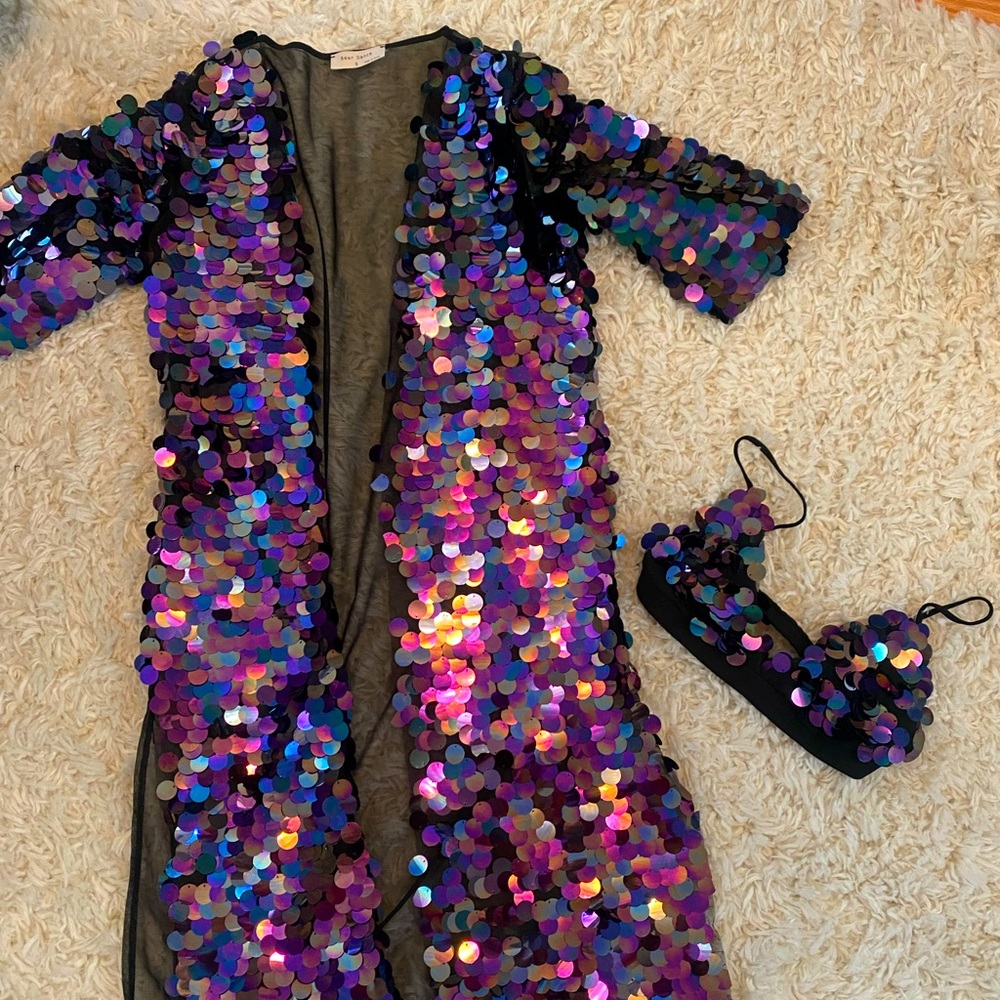 Sparkly kimono vest